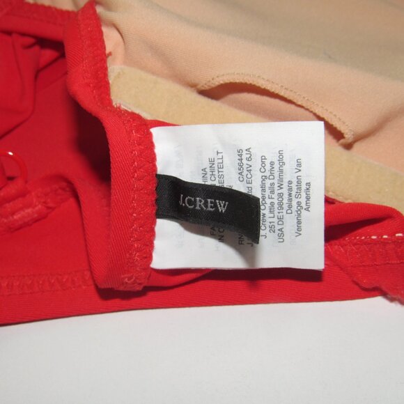 J. CREW Ruffle Red Swim Top Size Medium - Picture 4 of 5